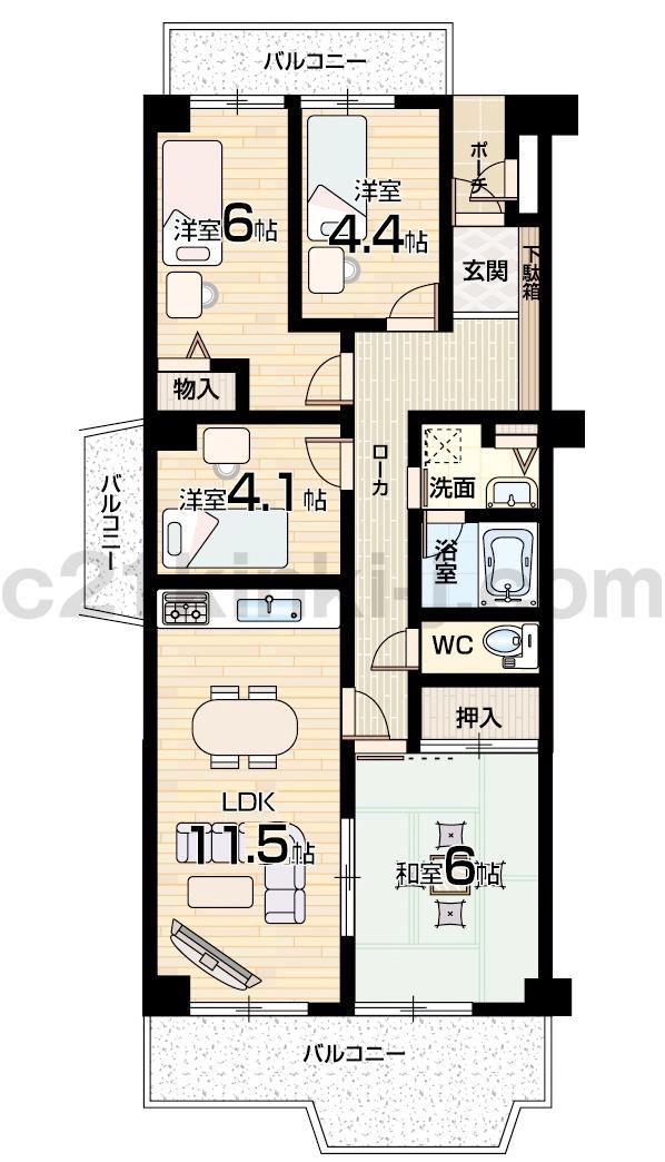 Floor plan. 4LDK, Price 8.8 million yen, Occupied area 75.68 sq m , Balcony area 13.7 sq m floor plan 4LDK! Inside renovated!
