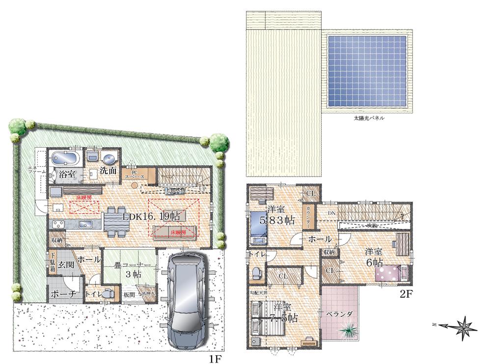 Floor plan. (No. 17 locations), Price 43,850,000 yen, 3LDK+S, Land area 105.84 sq m , Building area 93.95 sq m