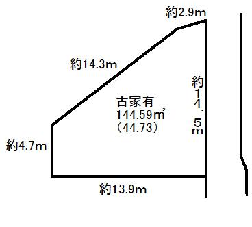 Compartment figure. Land price 15 million yen, Land area 144.59 sq m