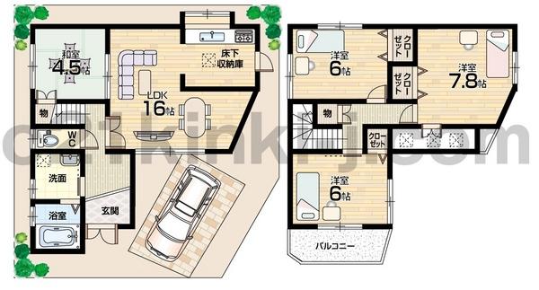 Floor plan. 19,800,000 yen, 4LDK, Land area 84.51 sq m , Building area 87.39 sq m floor plan