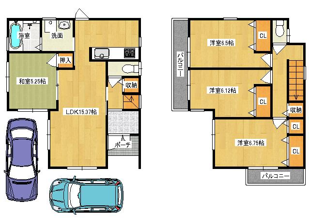 Floor plan. 38,800,000 yen, 4LDK, Land area 100.04 sq m , Building area 94.36 sq m   ◆ Floor plan
