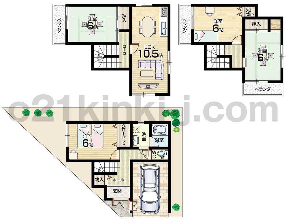 Floor plan. 12 million yen, 4LDK, Land area 70 sq m , Building area 98.01 sq m floor plan