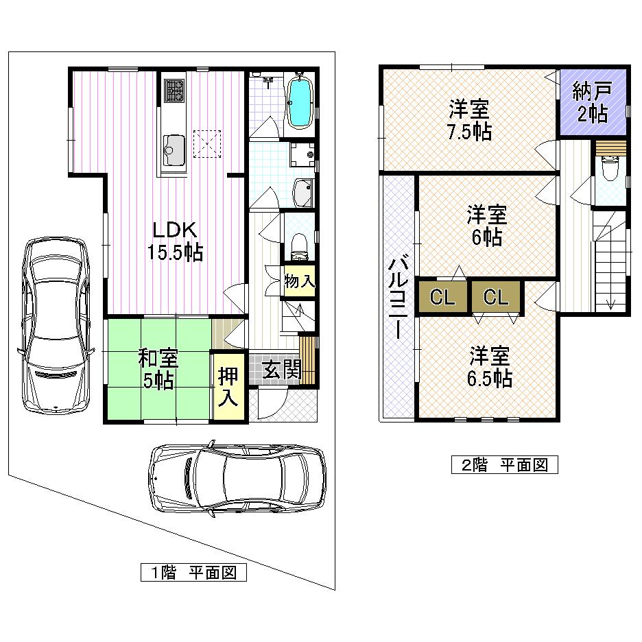 Floor plan. (No. 1 point), Price 24,800,000 yen, 4LDK, Land area 110.01 sq m , Building area 95.17 sq m