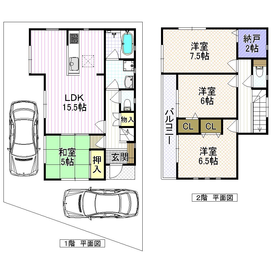 Floor plan. (No. 1 point), Price 24,800,000 yen, 4LDK, Land area 110.01 sq m , Building area 95.17 sq m
