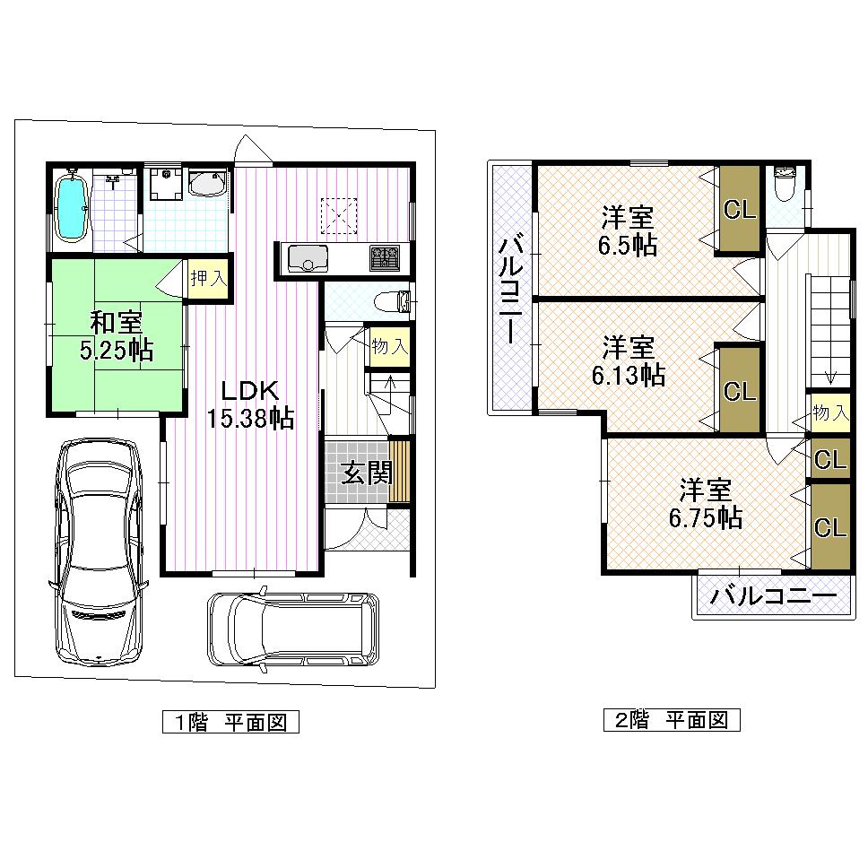 Floor plan. Price 38,800,000 yen, 4LDK, Land area 100.04 sq m , Building area 94.36 sq m