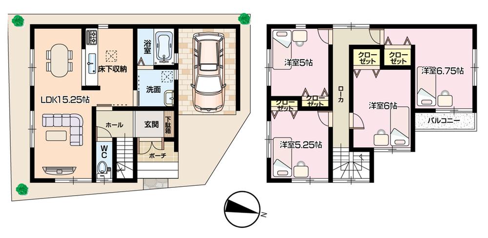 Floor plan. (No. 3 locations), Price 21,800,000 yen, 4LDK, Land area 81.27 sq m , Building area 89.09 sq m