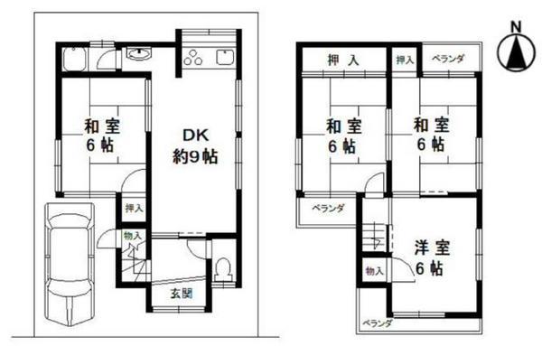 Floor plan. 9.8 million yen, 4LDK, Land area 59.46 sq m , Building area 67.01 sq m