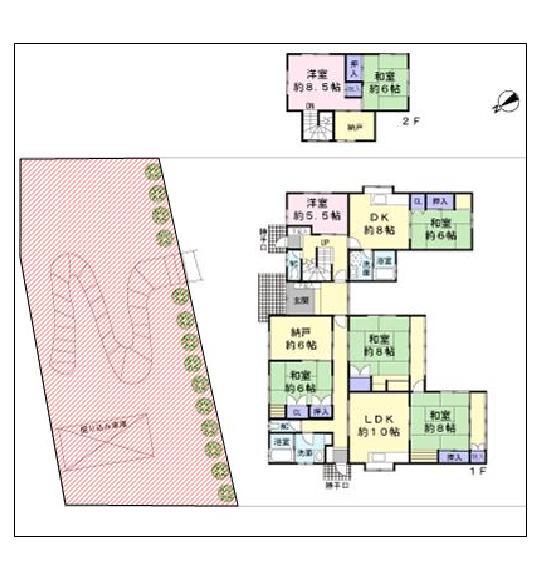 Floor plan. 52,800,000 yen, 7LDDKK, Land area 869.42 sq m , Building area 202.38 sq m
