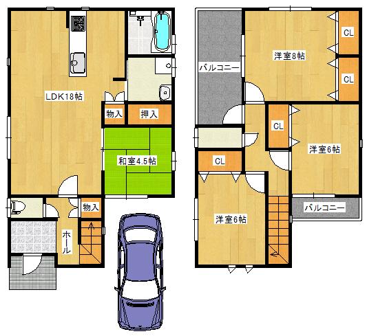 Floor plan. 31,200,000 yen, 4LDK, Land area 95.87 sq m , Building area 104.34 sq m   ◆ Floor plan