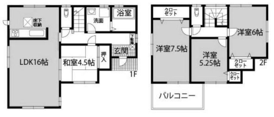 Floor plan. 27,800,000 yen, 4LDK, Land area 110.89 sq m , Building area 94.4 sq m