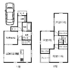 Building plan example (floor plan). Building plan example ( No. 8 locations) Building Price      15,066,000 yen, Building area  83.02 sq m