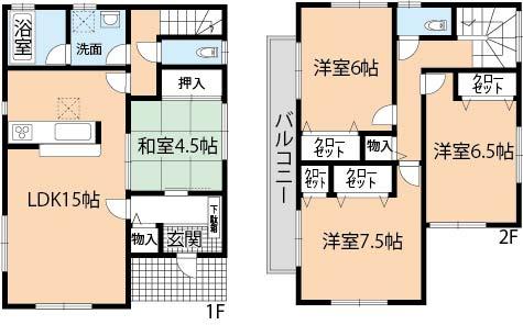 Floor plan. (A-2 No. land), Price 22,800,000 yen, 4LDK, Land area 104.03 sq m , Building area 97.2 sq m