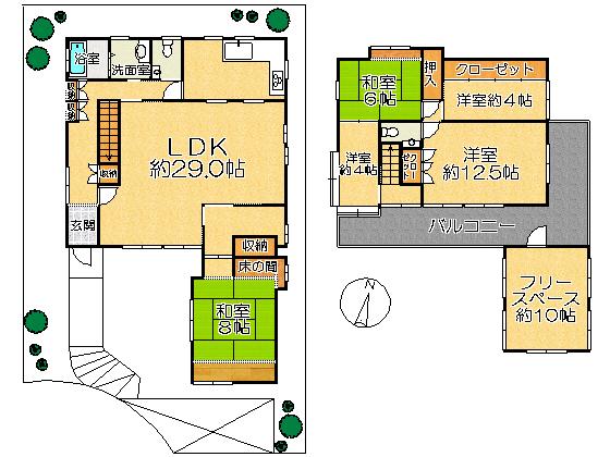 Floor plan. 41,800,000 yen, 5LDK + S (storeroom), Land area 255.82 sq m , Building area 112.19 sq m