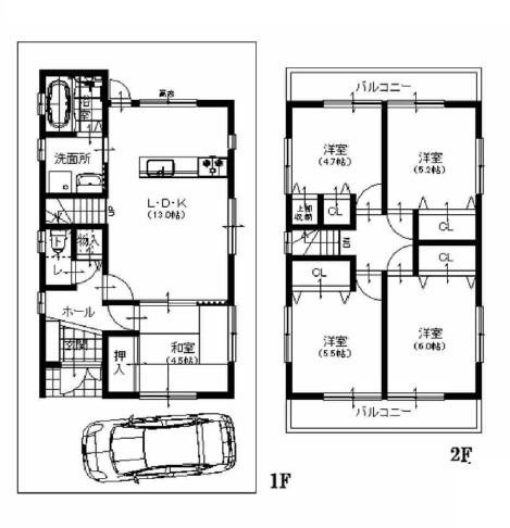 Floor plan. 29,800,000 yen, 5LDK, Land area 80 sq m , Building area 92.34 sq m