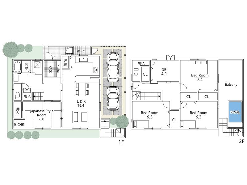 Floor plan. 27,800,000 yen, 4LDK + S (storeroom), Land area 112.89 sq m , Building area 115.96 sq m total floor area / 115.96 square meters