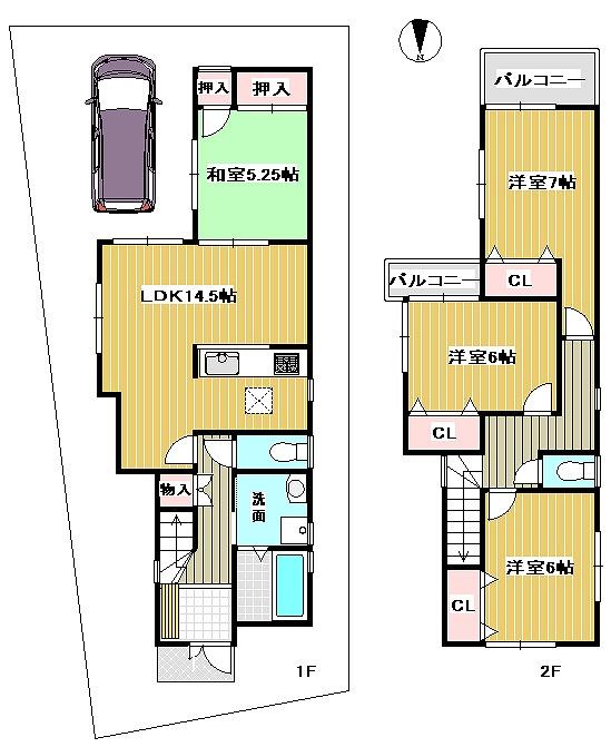 Floor plan. 28.8 million yen, 4LDK, Land area 103.37 sq m , Building area 95.17 sq m