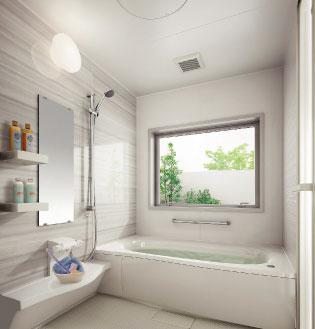 Building plan example (introspection photo). Spacious bathroom (Reference Example)