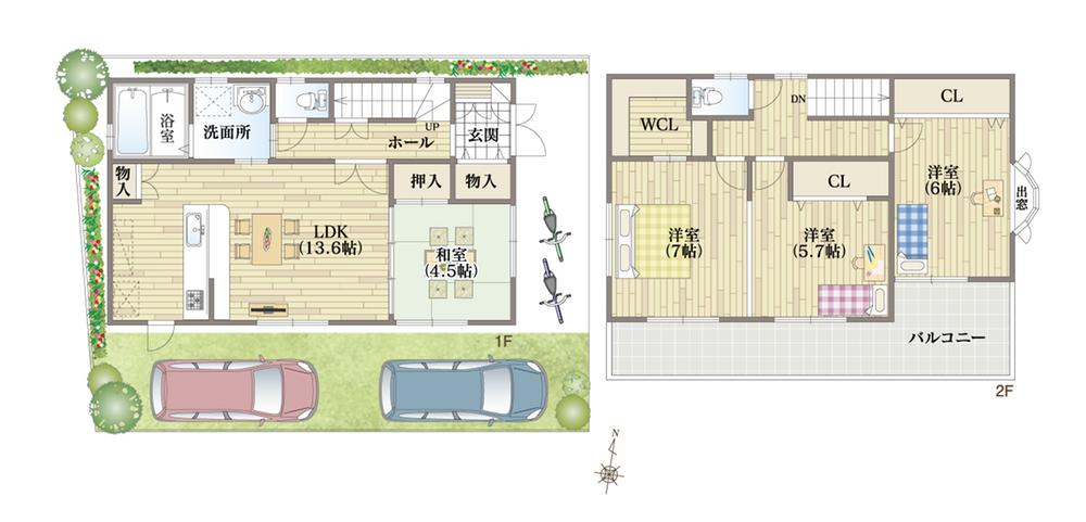 Building plan example (floor plan). Fresco Ayukawa 605m to the store (24-hour)
