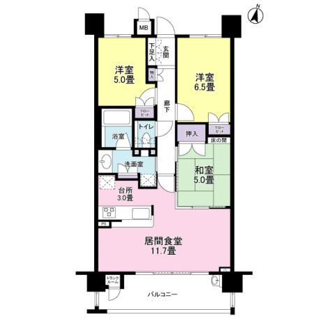 Floor plan. 3LDK, Price 29.5 million yen, Occupied area 70.45 sq m , Balcony area 10.82 sq m