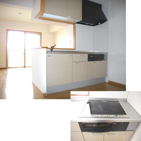 Kitchen. 3-neck 1H + system kitchen with grill