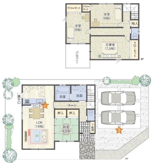 Building plan example (floor plan). Indoor photo of model house of which you can preview is. Everyone your family is comfortable and welcoming spacious LDK! Providing a blow-by, Stuck in the sense of openness and daylighting. We will be supported by the full force of the residence building your ideal!