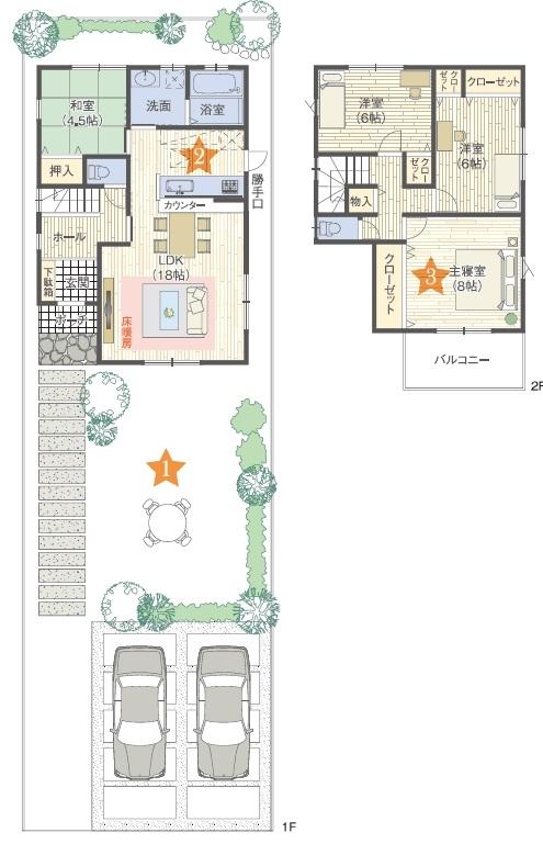 Building plan example (floor plan). Indoor photo of model house of which you can preview is. Everyone your family is comfortable and welcoming spacious LDK! Providing a blow-by, Stuck in the sense of openness and daylighting. We will be supported by the full force of the residence building your ideal!