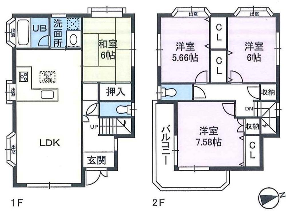 Floor plan. 26,800,000 yen, 4LDK, Land area 100.37 sq m , Building area 93.16 sq m