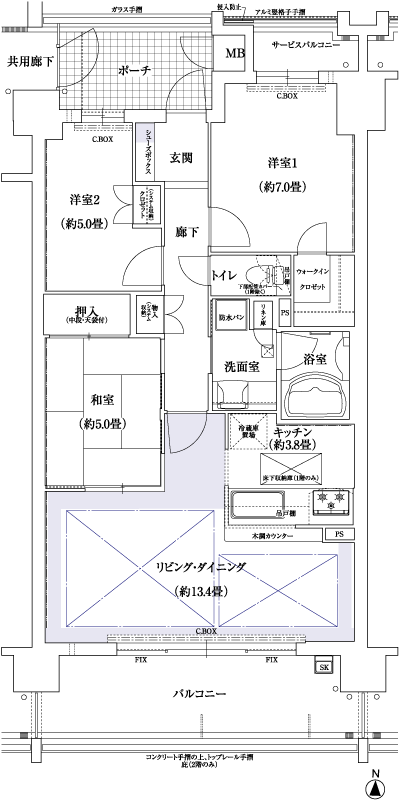 Floor: 3LDK, the area occupied: 76.1 sq m, Price: 48,308,000 yen