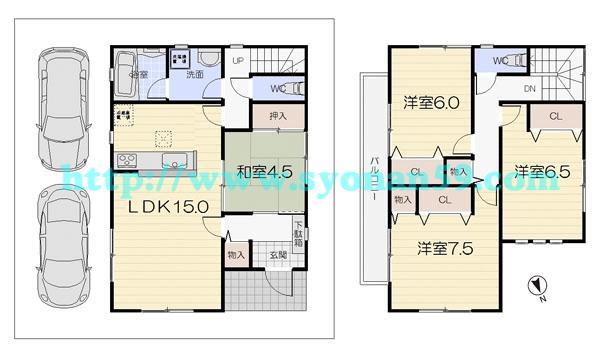 Floor plan. 25,800,000 yen, 4LDK, Land area 104.03 sq m , Building area 97.2 sq m floor plan
