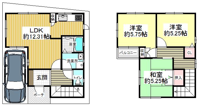 Floor plan. 22,800,000 yen, 3LDK, Land area 80.08 sq m , Building area 85 sq m
