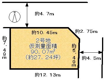 Compartment figure. Land price 26 million yen, Land area 90.07 sq m