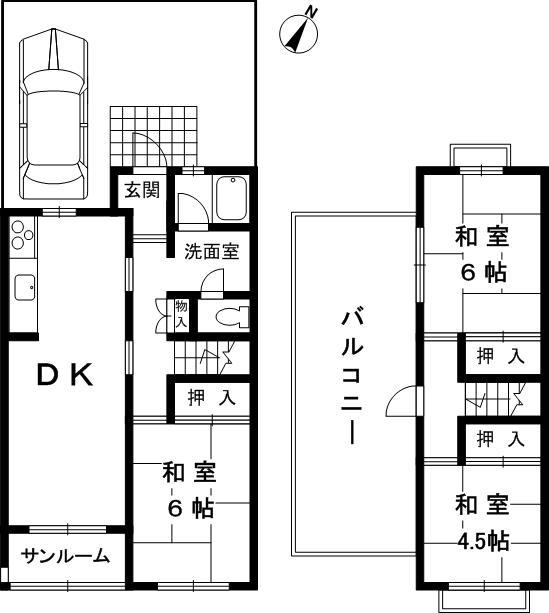 Floor plan. 12.8 million yen, 3DK, Land area 117.37 sq m , Building area 69.63 sq m