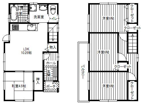 Floor plan. 30,190,000 yen, 4LDK, Land area 71.59 sq m , Building area 80.19 sq m