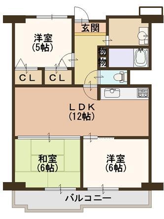 Floor plan. 3LDK, Price 10.3 million yen, Occupied area 66.76 sq m , Balcony area 7.45 sq m