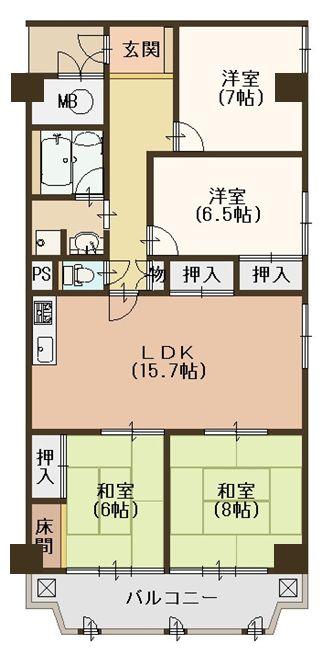 Floor plan. 4LDK, Price 17.8 million yen, Occupied area 94.44 sq m , Balcony area 10.05 sq m