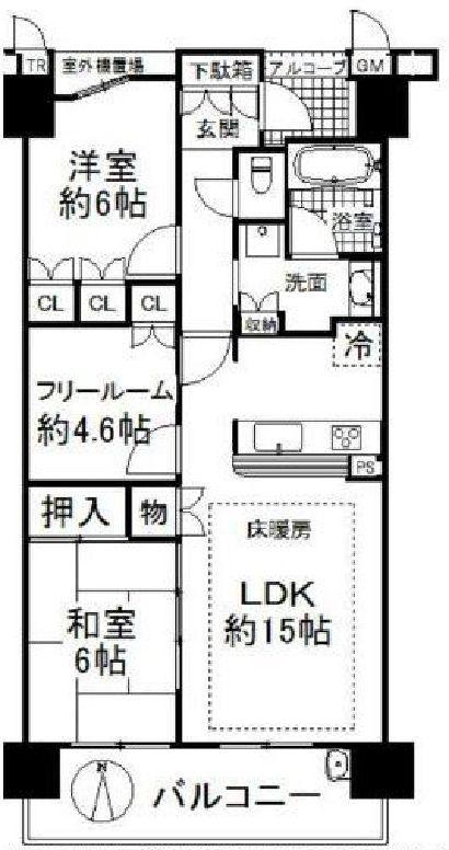 Floor plan. 2LDK + S (storeroom), Price 18,800,000 yen, Occupied area 69.78 sq m , Balcony area 12.16 sq m