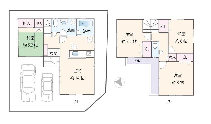 Floor plan. 24,800,000 yen, 4LDK, Land area 116.36 sq m , Building area 94.36 sq m