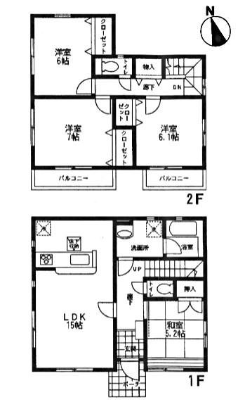 Floor plan. 21,800,000 yen, 4LDK, Land area 111.49 sq m , Building area 95.37 sq m