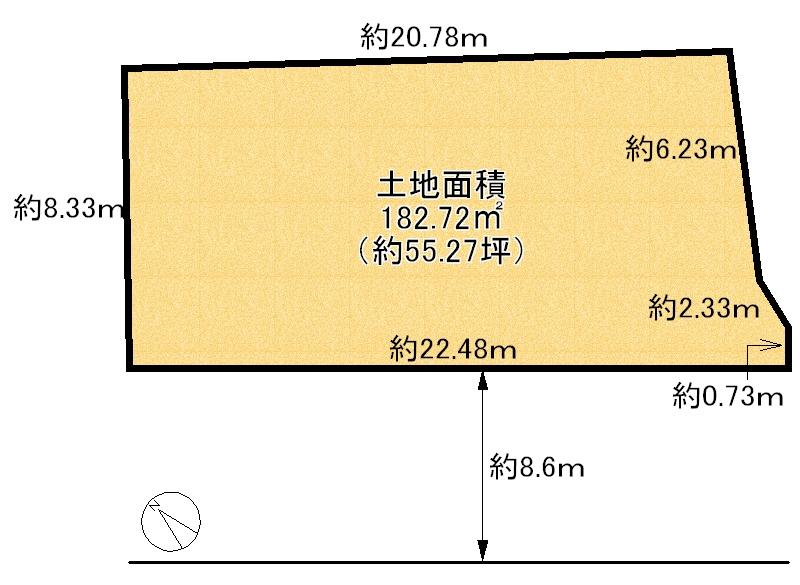 Compartment figure. Land price 25,800,000 yen, Land area 182.72 sq m