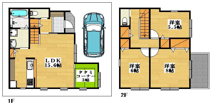Floor plan. 28.8 million yen, 4LDK, Land area 80.83 sq m , Building area 89.07 sq m
