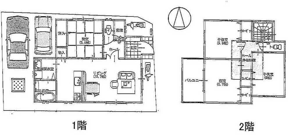 Building plan example (floor plan). Building plan Example (1) 4LDK, Land price 25,500,000 yen, Land area 100.5 sq m , Building price 17,860,000 yen, Building area 93.72 sq m