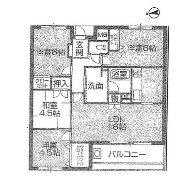 Floor plan. 4LDK, Price 18.5 million yen, Footprint 75.8 sq m , Balcony area 8.84 sq m