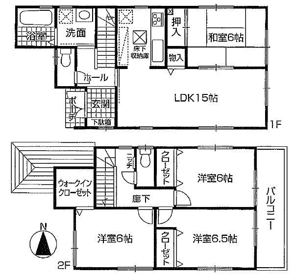Floor plan. 34,800,000 yen, 4LDK, Land area 100.01 sq m , Building area 96.39 sq m