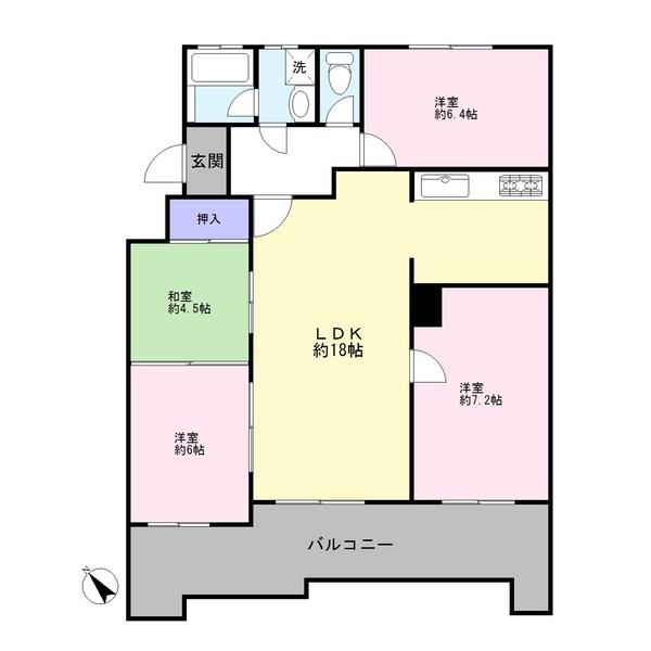 Floor plan. 4LDK, Price 16.8 million yen, Footprint 90.6 sq m , Balcony area 16.6 sq m