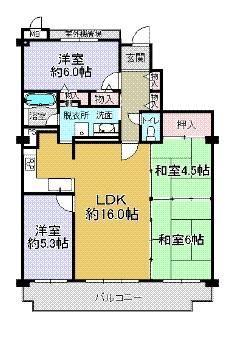 Floor plan. 4LDK, Price 19,800,000 yen, Occupied area 79.82 sq m , Balcony area 14.6 sq m