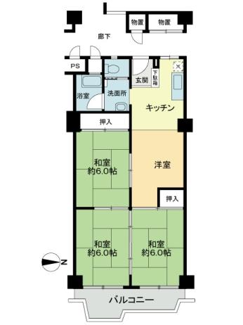 Floor plan. 4K, Price 9.8 million yen, Occupied area 56.45 sq m