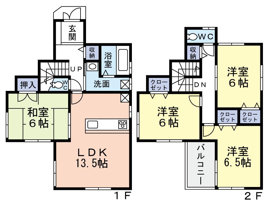 Floor plan. (No. 2 locations), Price 30,800,000 yen, 4LDK, Land area 92.82 sq m , Building area 92.34 sq m
