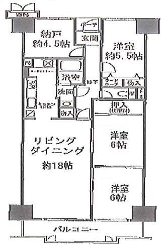 Floor plan. 3LDK, Price 13.8 million yen, Occupied area 85.03 sq m , Balcony area 8.65 sq m