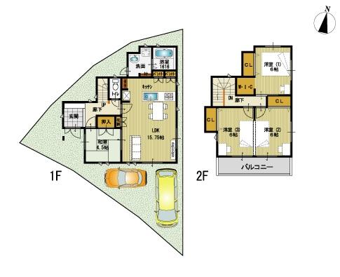 Floor plan. Price 39,800,000 yen, 4LDK, Land area 107.67 sq m , Building area 93.5 sq m