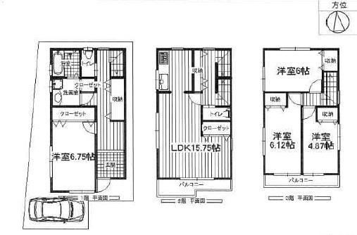 Building plan example (floor plan). Building plan example Building price 18,710,000 yen,  Building area 108.53 sq m
